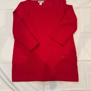 Coldwater Creek Vibrant Red Crew Neck Sweater